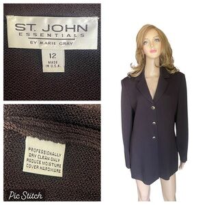 St john Essentials knit brown blazer/jacket size 12